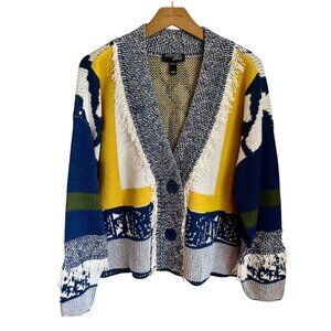 Attitudes by Renée Fringe Cardigan Sweater – Size XL